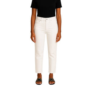 AG Jeans Adriano Goldschmied AG-ED The Isabelle Straight Crop White Denim 25R